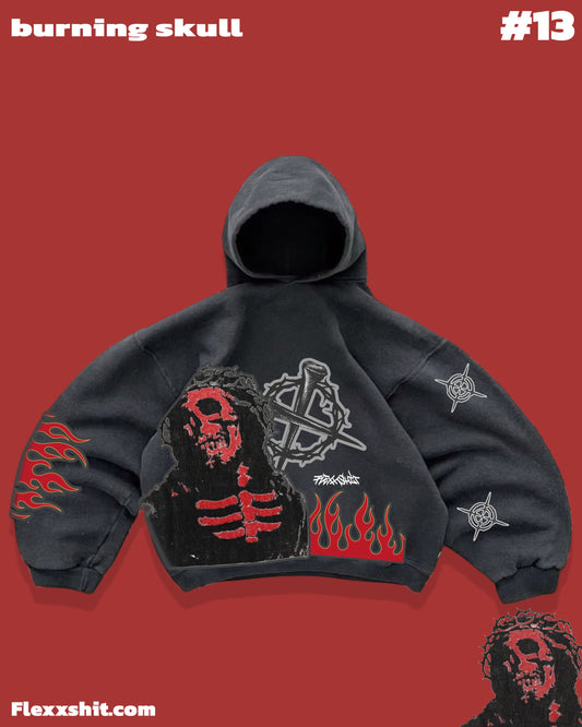 Hoodie Burning skull